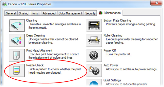 Nozzle Check_Windows prompt_with circle